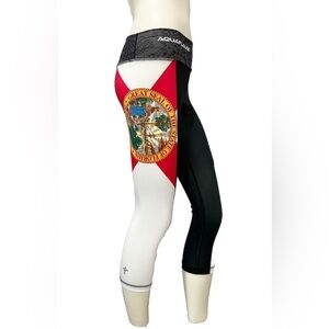 AquaFlauge Florida State Flag Leggings Women’s Medium Athletic Fishing Sport USA